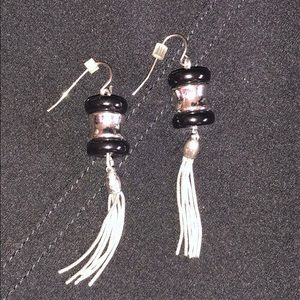 Black and silver earrings.